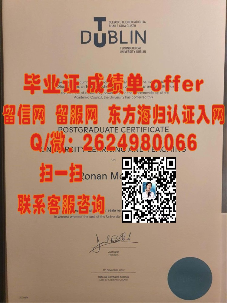 都柏林格里菲斯学院海外大学毕业证模板图片样本