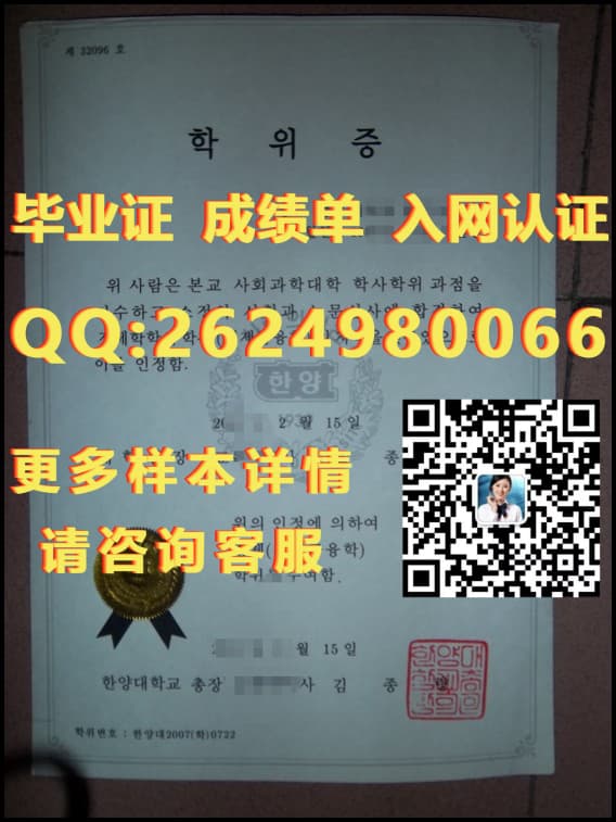 韩国釜山外国语大学海外大学毕业证|文凭|成绩单|学位证书模板图片样本